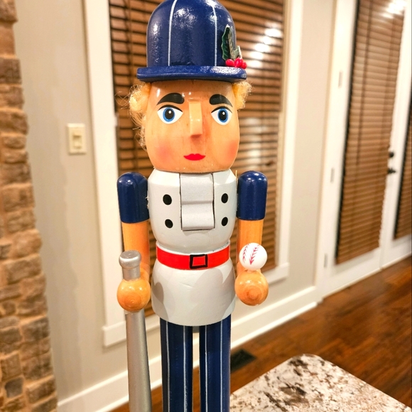 Baseball/Softball Player 14" Wood Nutcracker - Picture 2 of 7